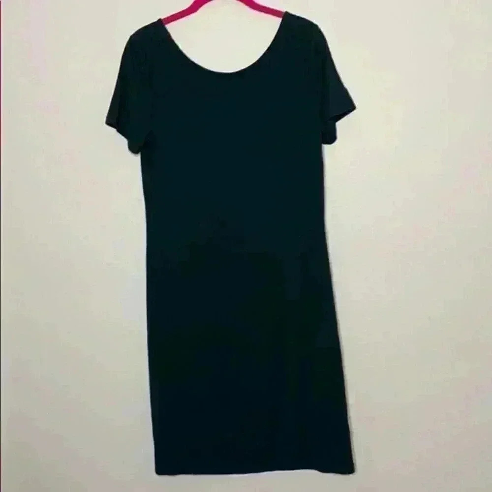 Daily Ritual Green Round Neck Casual Swing Dress